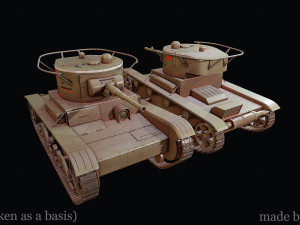 Soviet tank T-26 taken is basis Model 3D