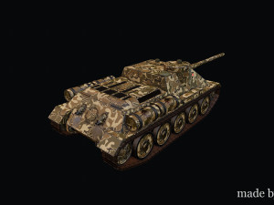 SU-100 with camo Modello 3D