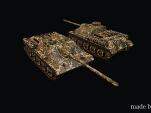 SU-100 with camo 3D Model