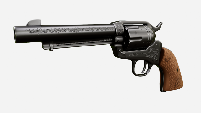 Colt Revolver Model 3D .c4d .max .obj .3ds .fbx .stl .blend 