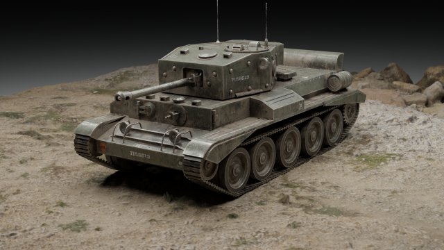 Cromwell British medium cruiser tank GameReady 3D 모델 .c4d .max .obj .3ds .fbx .stl .blend 