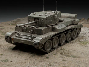 Tanque cruzador m&eacute;dio brit&acirc;nico Cromwell GameReady Modelo 3D