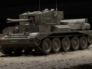 Cromwell British medium cruiser tank GameReady 3D 모델