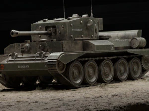 Cromwell British medium cruiser tank GameReady 3D Model