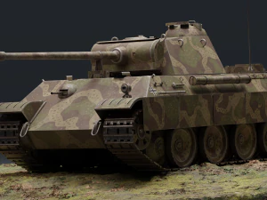 Pakiet tekstur Panzerkampfwagen V Panther G 3 w kolorze szarego piasku i kamuflażu GameReady Model 3D