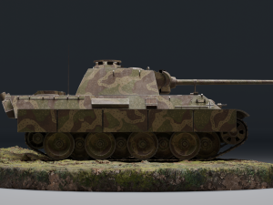 Panzerkampfwagen V Panther G 3 texture pack graysandy and camo GameReady 3D Model
