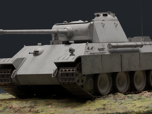 Panzerkampfwagen V Panther G 3 texture pack graysandy and camo GameReady 3D Model