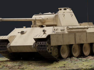 Panzerkampfwagen V Panther G 3 texture pack graysandy and camo GameReady 3D Model