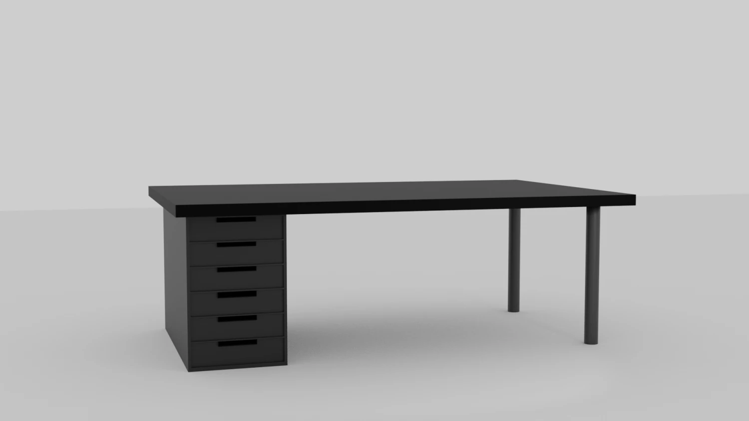 black desk 3D Model .c4d .max .obj .3ds .fbx .stl .blend 
