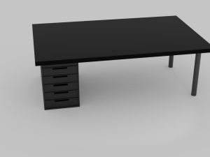 black desk Model 3D