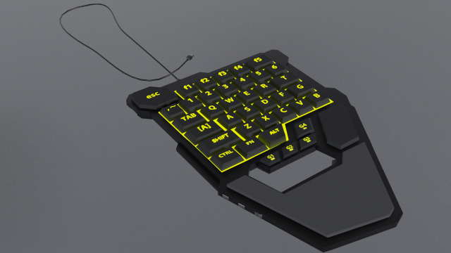 Keyboard gaming 3D Model .c4d .max .obj .3ds .fbx .stl .blend 