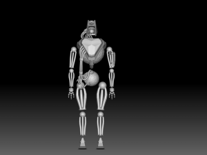 robot with gravi rocks Model 3D