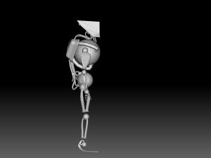 robot with gravi rocks Model 3D