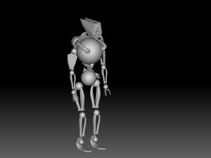 robot with gravi rocks Model 3D