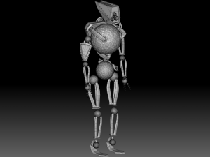 robot with gravi rocks Model 3D