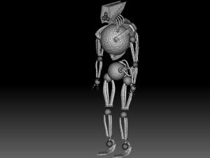 robot with gravi rocks Model 3D