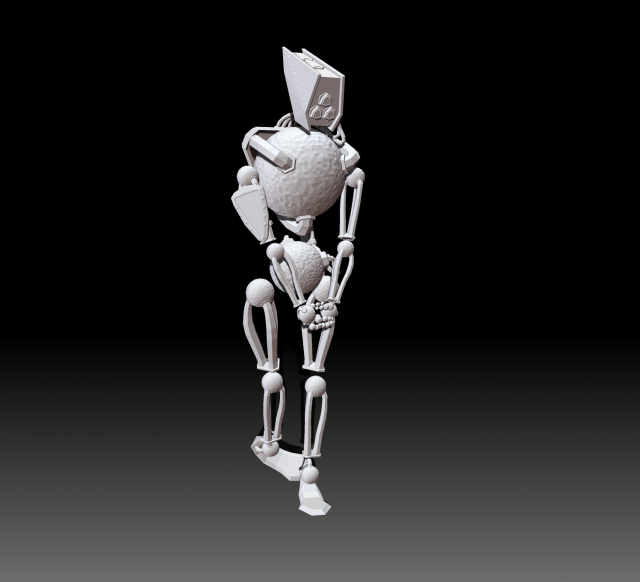 robot with gravi rocks Model 3D .c4d .max .obj .3ds .fbx .stl .blend