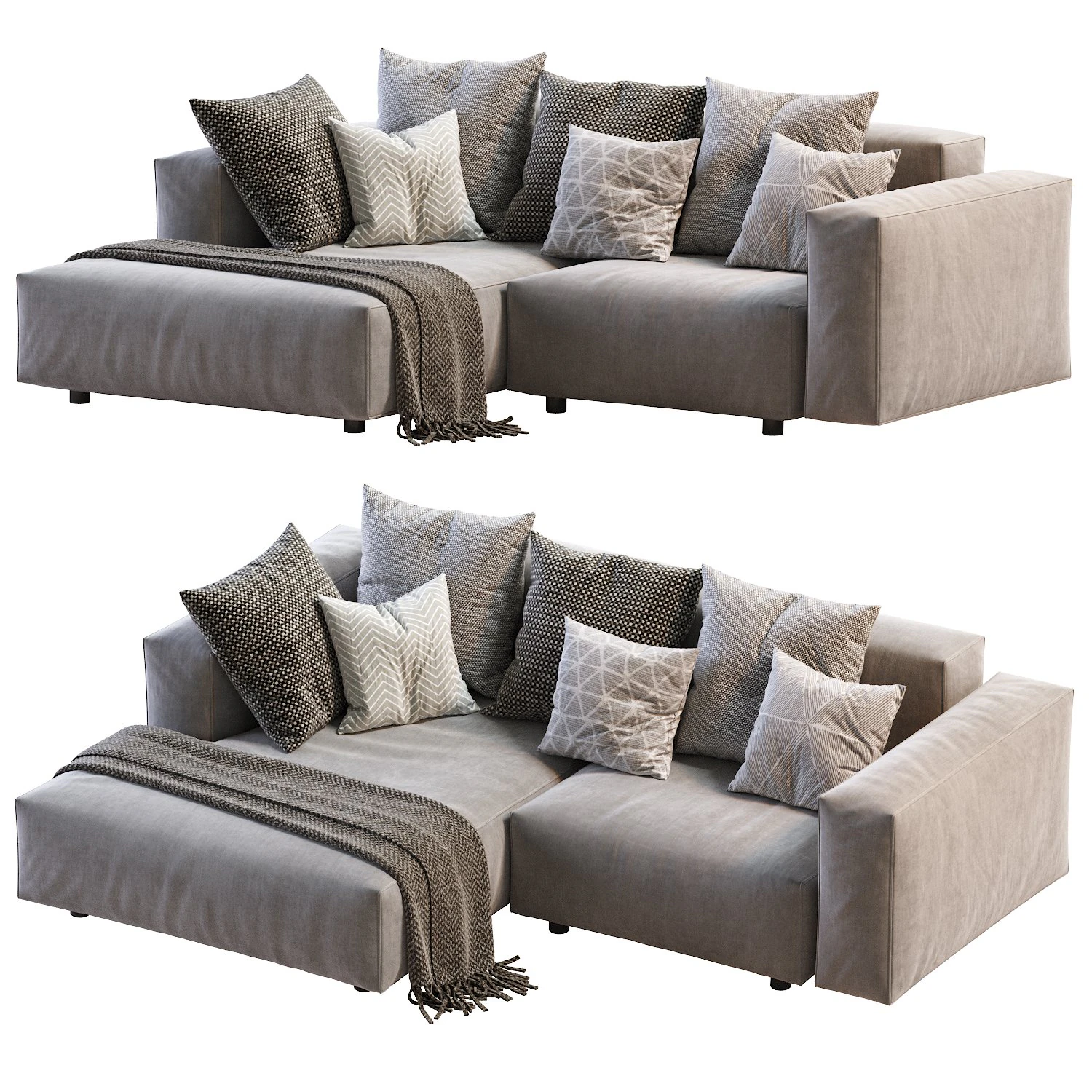 hills sofa 3D Model .c4d .max .obj .3ds .fbx .stl .blend 