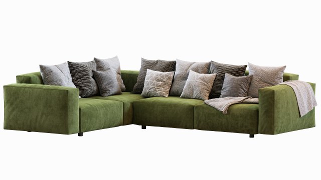 hills sofa 3D Model .c4d .max .obj .3ds .fbx .stl .blend 
