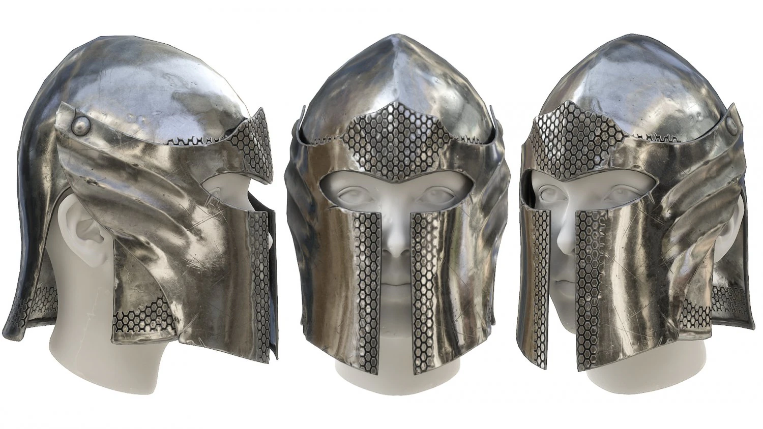 armor barbuta helmet 3D Model .c4d .max .obj .3ds .fbx .stl .blend 