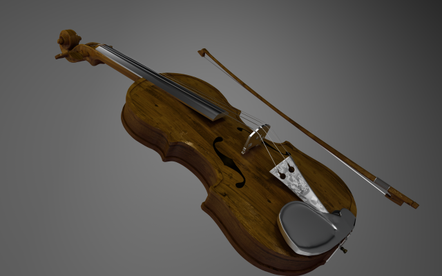 great violin 3D Model .c4d .max .obj .3ds .fbx .stl .blend 