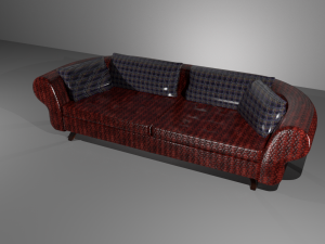leather sofa in red 3D-Modell