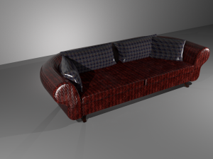 leather sofa in red 3D Модель