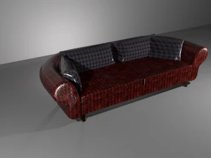 leather sofa in red 3D Model
