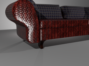 leather sofa in red 3D Модель