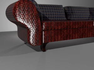 leather sofa in red 3D Model