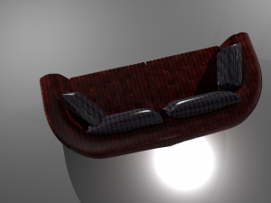 leather sofa in red 3D Модель