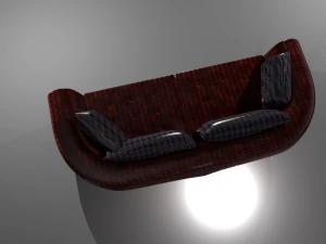 leather sofa in red 3D Model