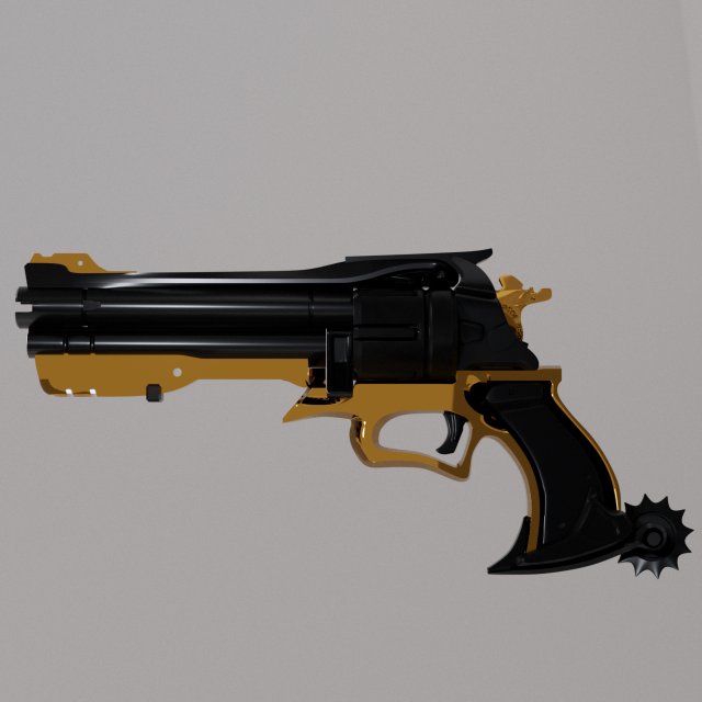 revolver 3D Model .c4d .max .obj .3ds .fbx .stl .blend 
