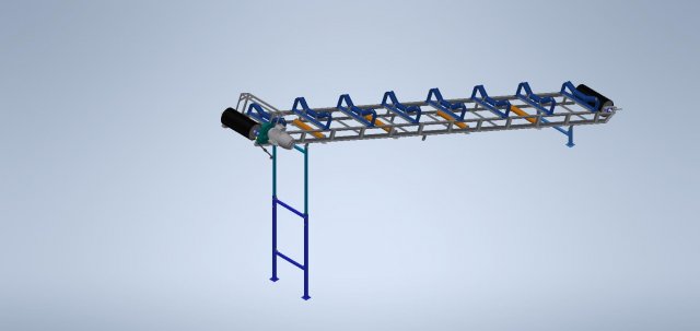conveyor 12 meters Model 3D .c4d .max .obj .3ds .fbx .stl .blend