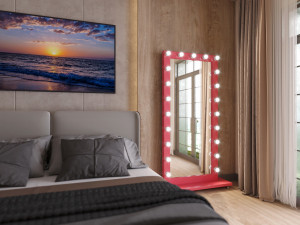 large mirror with bulbs for home beauty salon or sales area 3D 모델