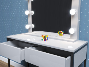 makeup mirror and table 3D 模型