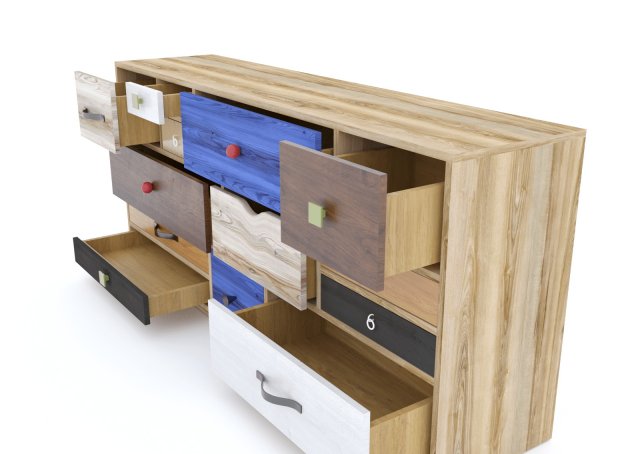 large designer chest of drawers komis 3D Model .c4d .max .obj .3ds .fbx .stl .blend 