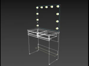 makeup artist workplace makeup mirror dressing room mirror visage-mirror 3D Model