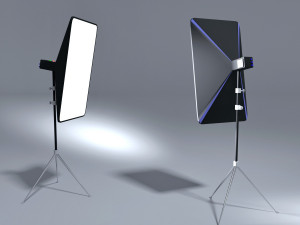 spotlight photo studio equipment tripod stroboscope studio light 3D Model