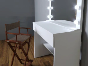 make-up artists mirror and directors chair 3D Model