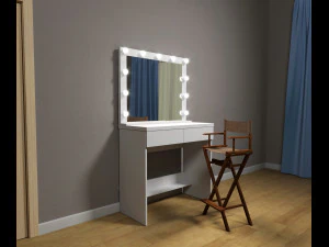 espelho de maquiador e cadeira de diretor Modelo 3D