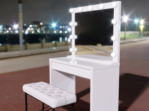 dressing table with makeup mirror and ottoman home makeup mirror Modello 3D