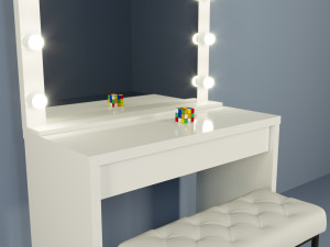 dressing table with makeup mirror and ottoman home makeup mirror Modello 3D