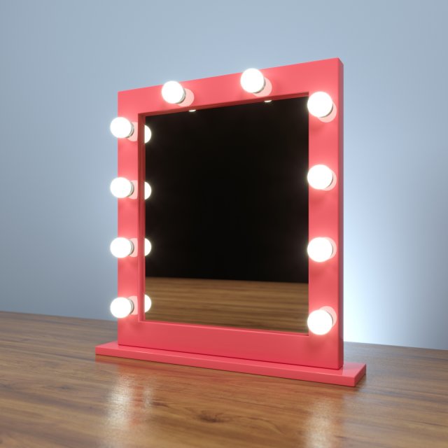 beautiful makeup mirror for home decor or beauty salon 3D Модель .c4d .max .obj .3ds .fbx .stl .blend 