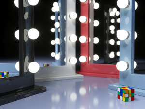 beautiful makeup mirror for home decor or beauty salon 3D Модель
