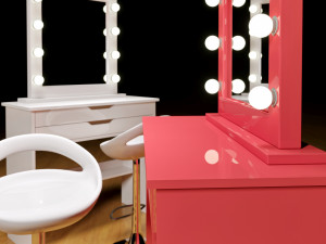 beautiful makeup table with mirror and high chair visage mirror 3Dモデル