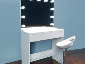 makeup table with high chair and makeup mirror 3D Model