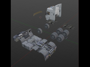 Truck lowPoly 3Dモデル