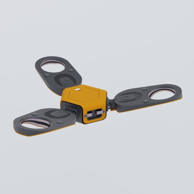 Tricopter 3D Model .c4d .max .obj .3ds .fbx .lwo .lw .lws
