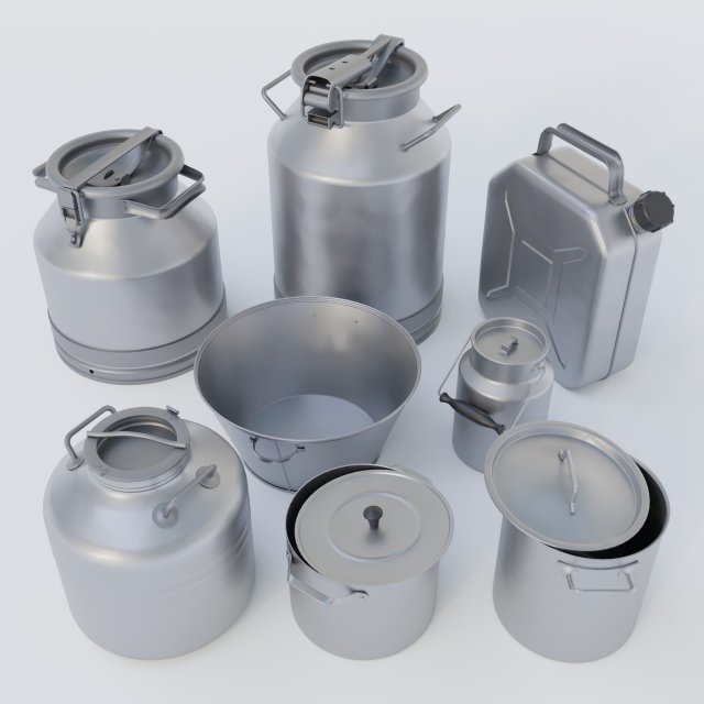 Metal containers 3D Model .c4d .max .obj .3ds .fbx .stl .blend 